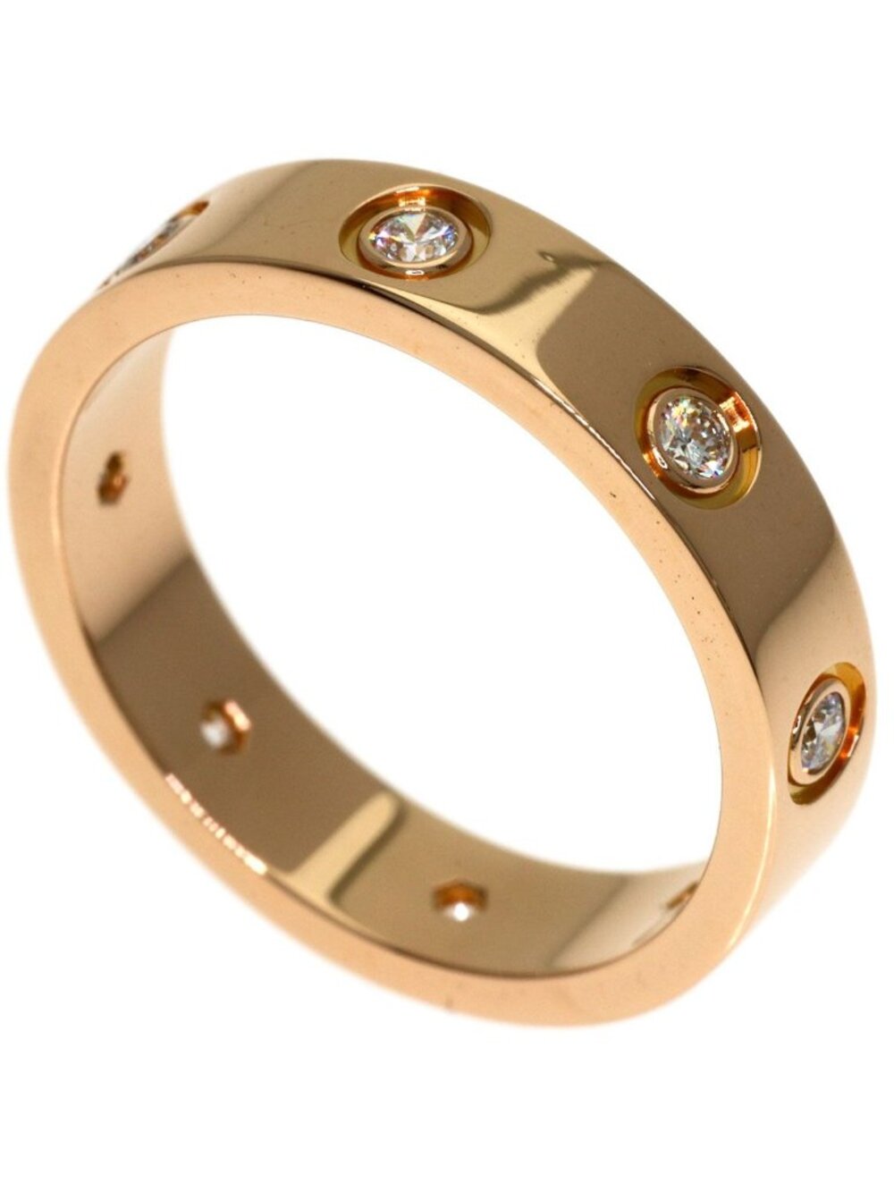 Cartier Mini Love Ring Full Diamond 48 18k Pink Gold